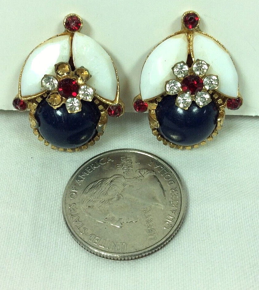 10 Pair High End Vintage Rhinestone Pearl Earring ~ Kramer NY Juliana Weiss T61
