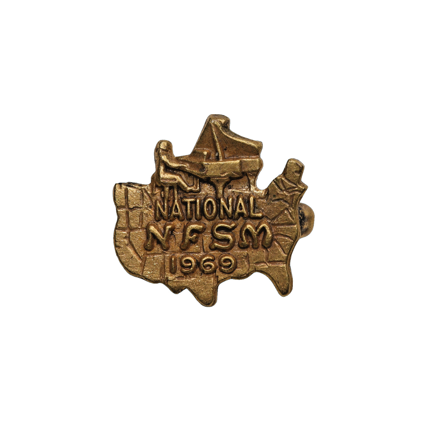 1969 National Fraternity Of Student Musicians Brooch Lapel Pin – .5″ – .75″