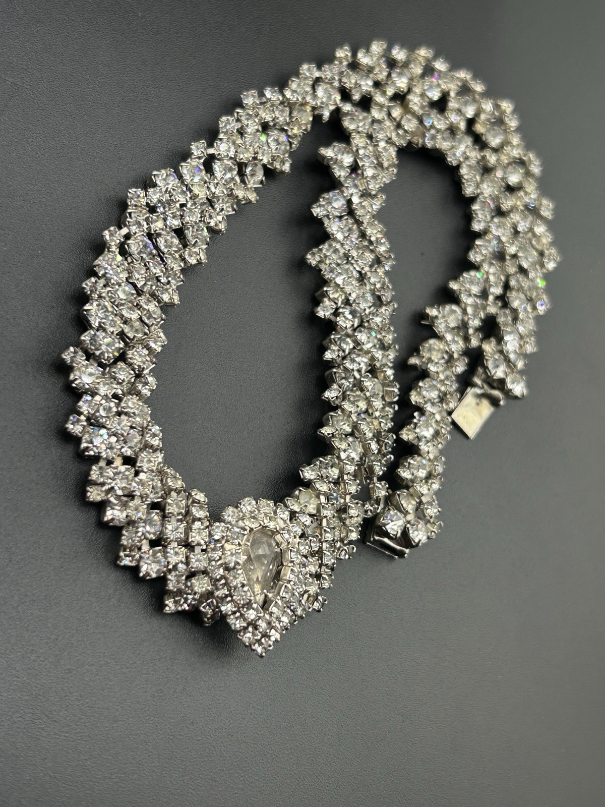 Kramer NY Rhinestones And Teardrop Center Necklace