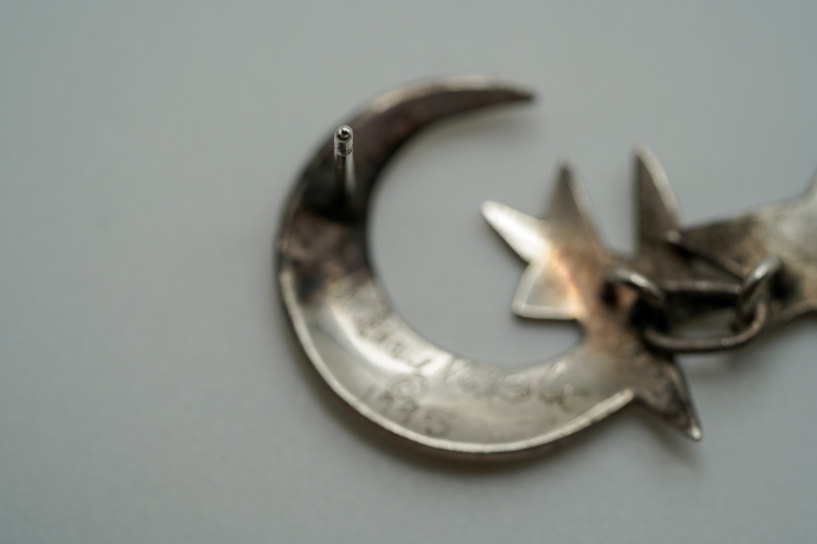 Vintage 1995 Sterling Silver Moon Stars Dangle Earrings 4.2cm JB37