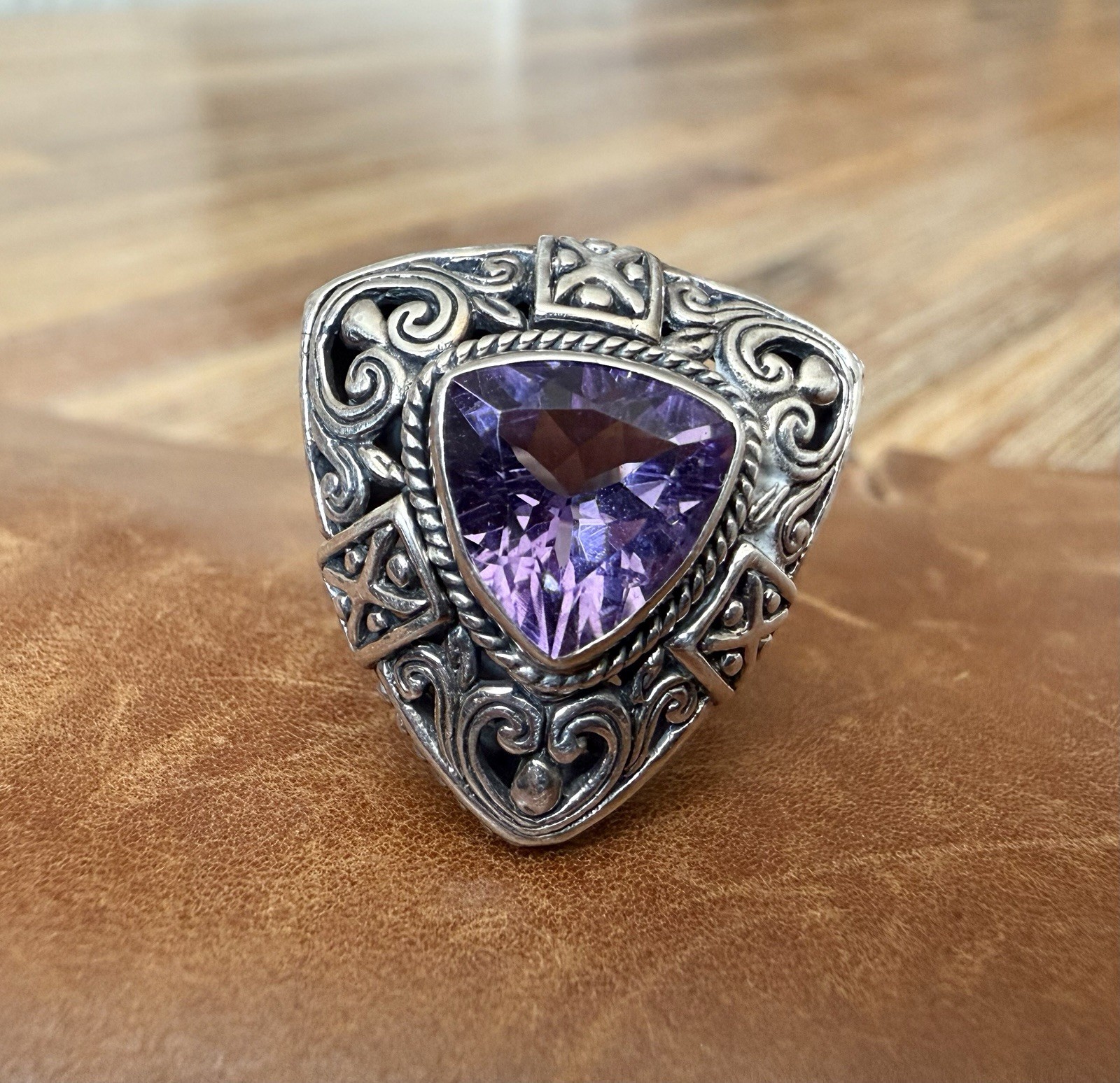 NWOT Robert Manse Amethyst “Beauty in Purple” 925 Sterling Silver Ring Size 6.26