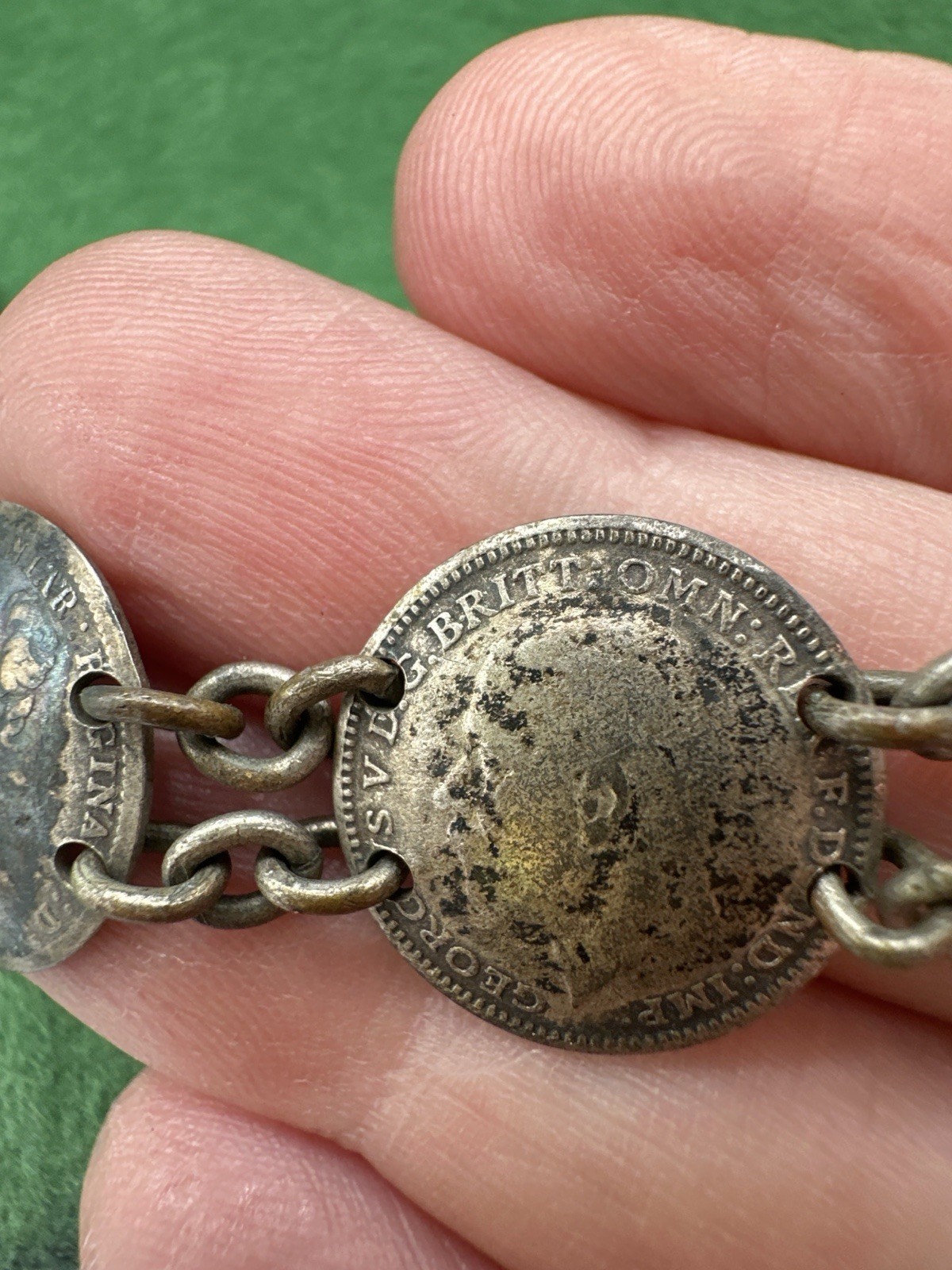 Vintage British Coin Bracelet 1944 Wren Farthing George VI WWII Era