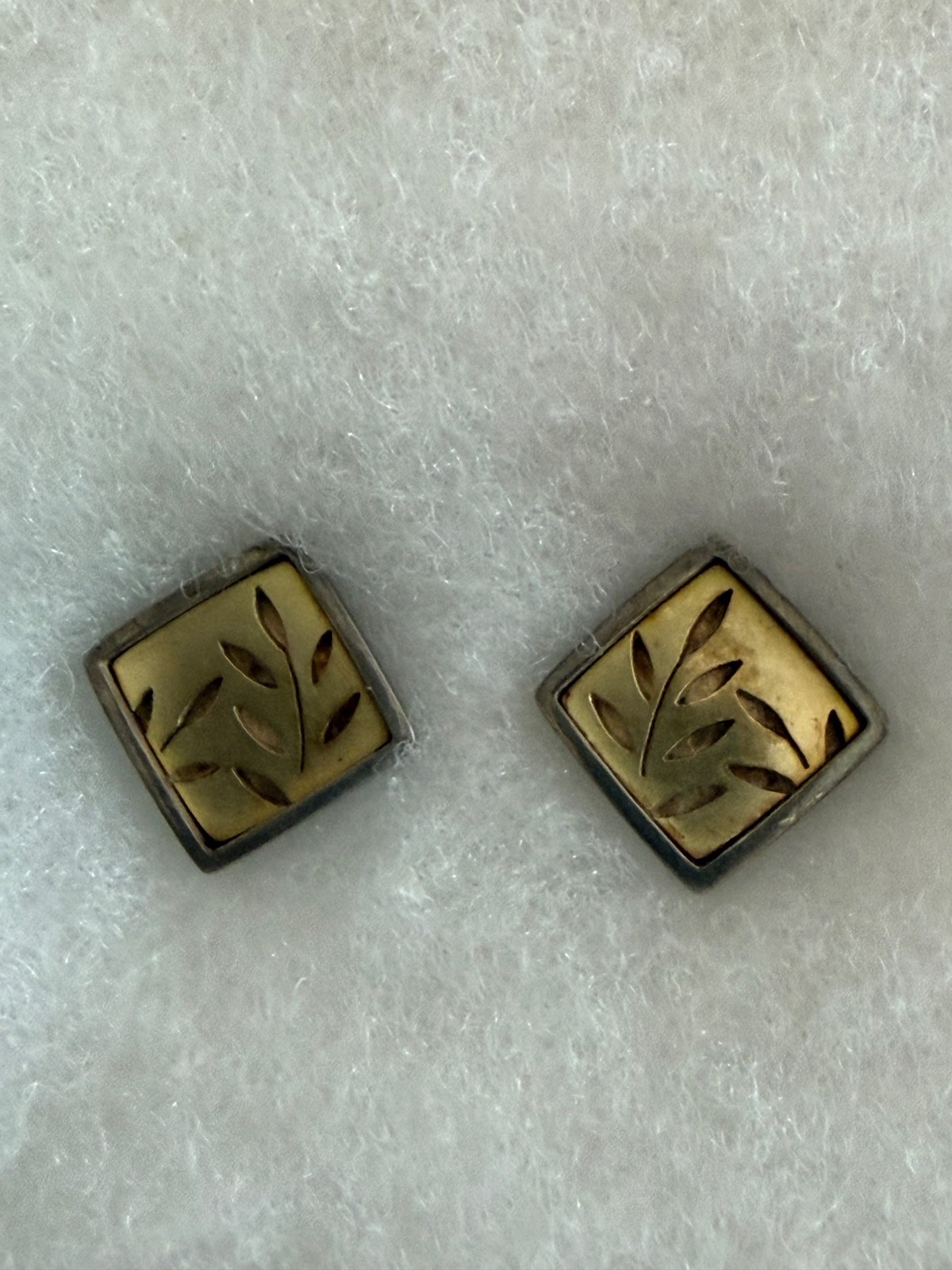 Vintage RM Studios Sterling Gold Artisan Earrings