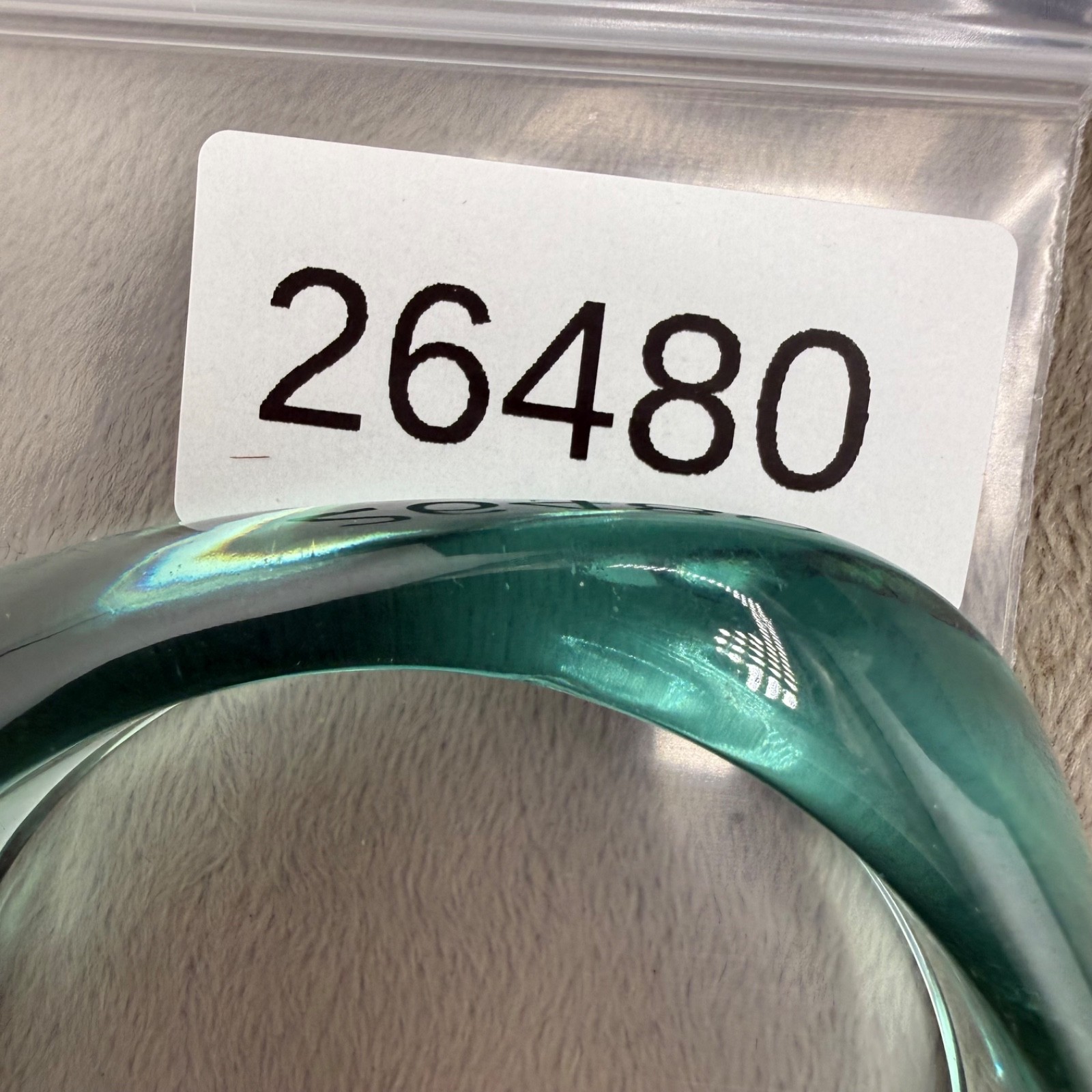 Vintage Aqua Acrylic Bangle Bracelet 8.5”