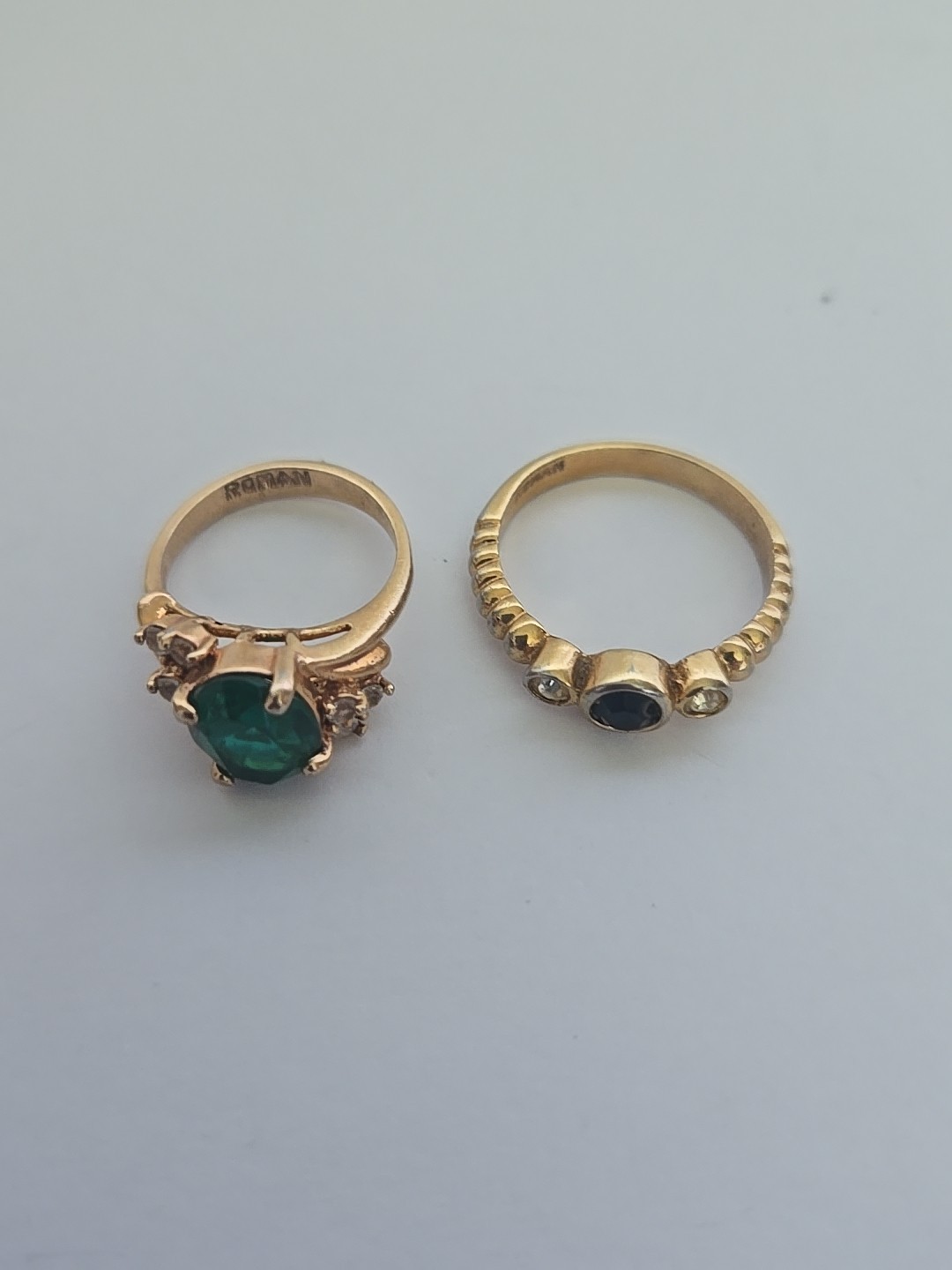 Vtg AVON ROMAN OTHER RING LOT SILVERTONE GOLDTONE RING LOT OF 7