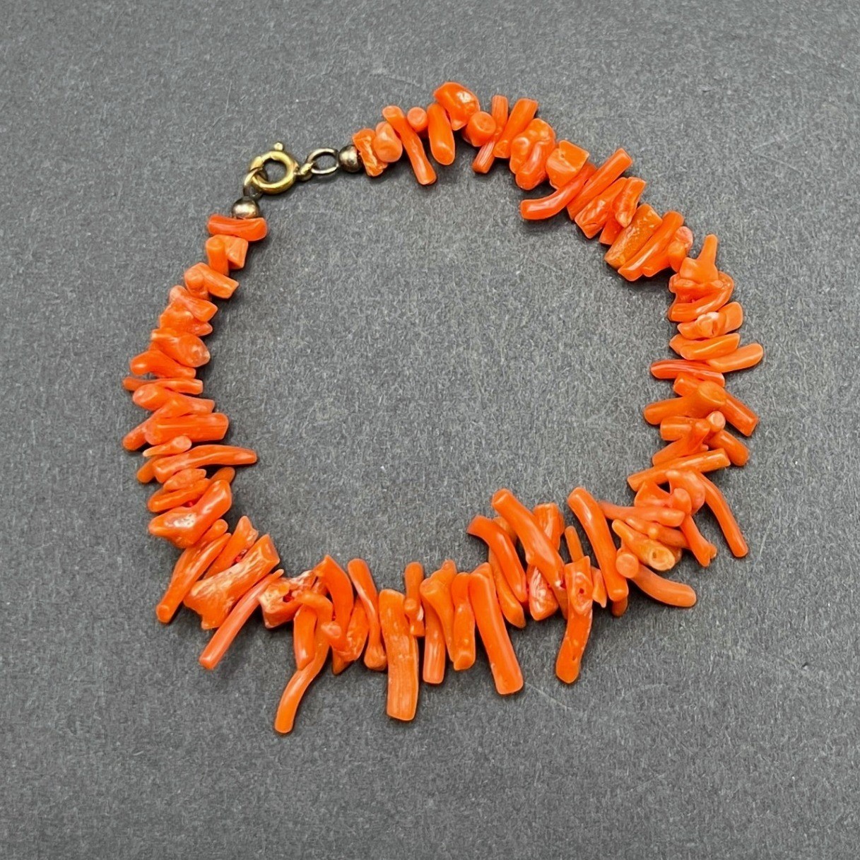 Vintage Coral Bracelet Orange Red Natural Boho