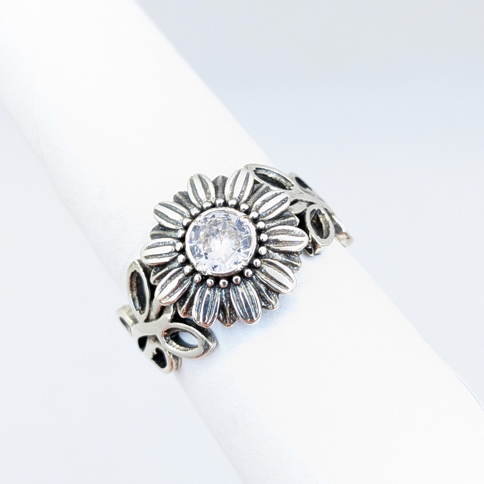 Vintage Elegant RING Silver 925 with Chic Bright Stone -size: 9.5US (19mm) | #2