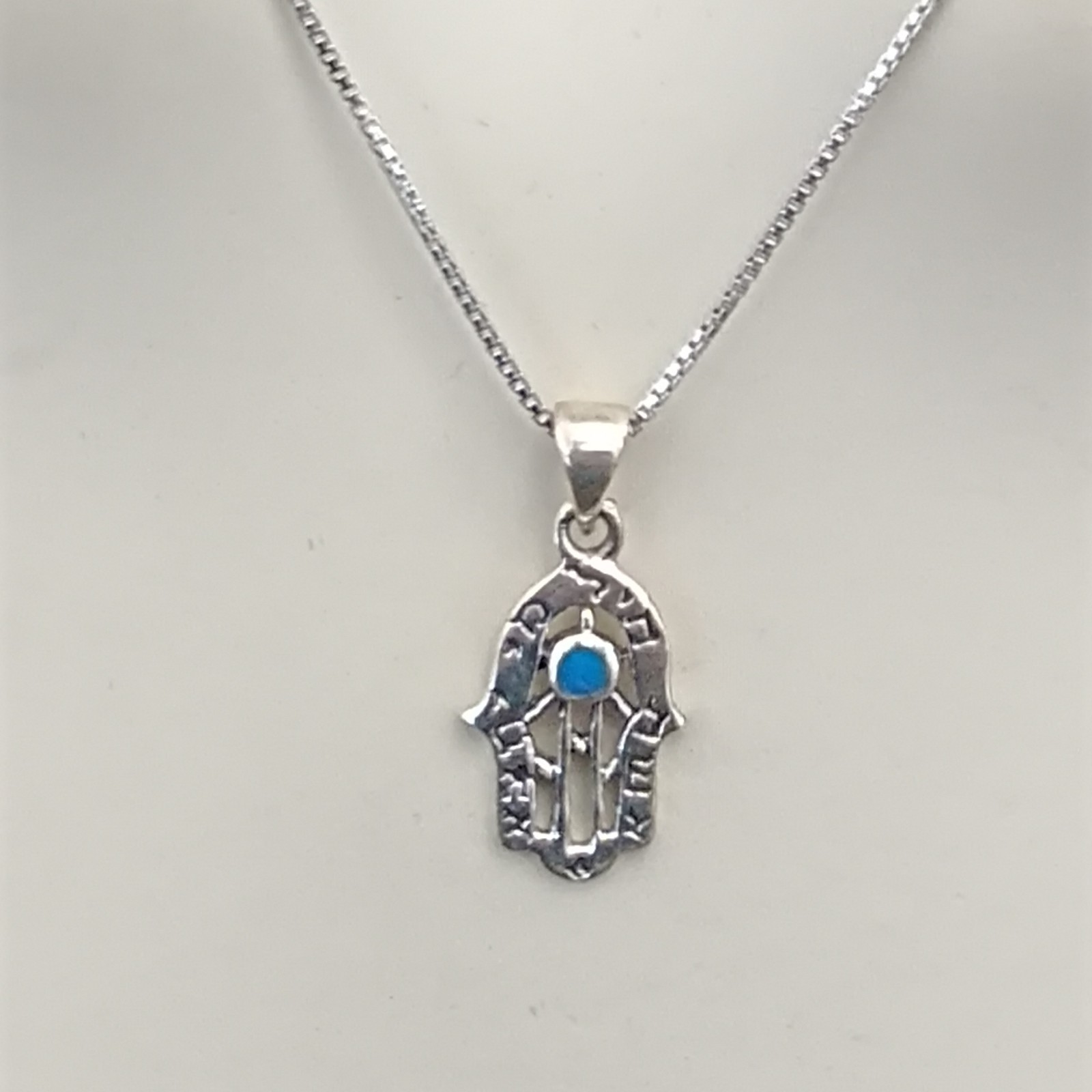 Sterling Silver Hamsa Necklace Eshet Chayil Blessing Meaningful Gift For Her 925