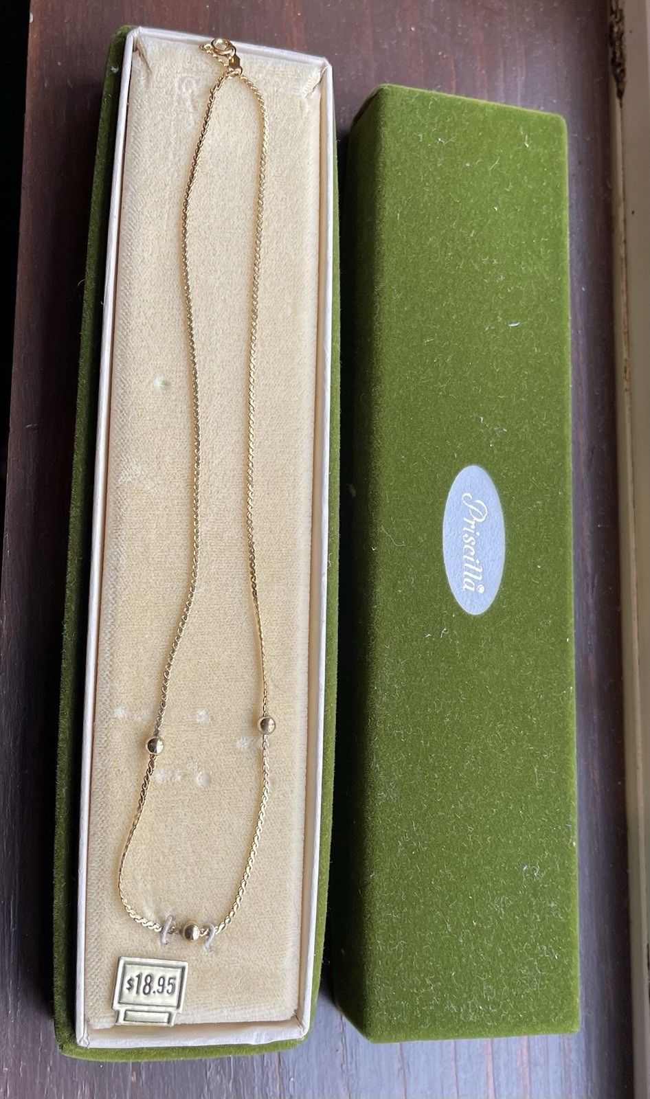 Vintage Pricilla Gold Filled 16” Fashion Necklace In Case