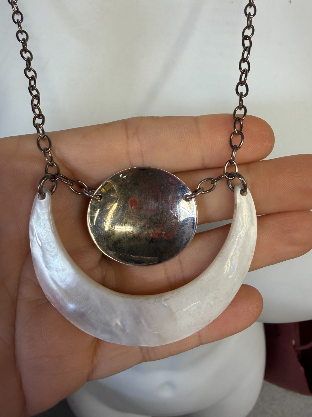 Vintage Necklace Robert Lee Morris Studio Sterling 925 Crescent Moon Pendant
