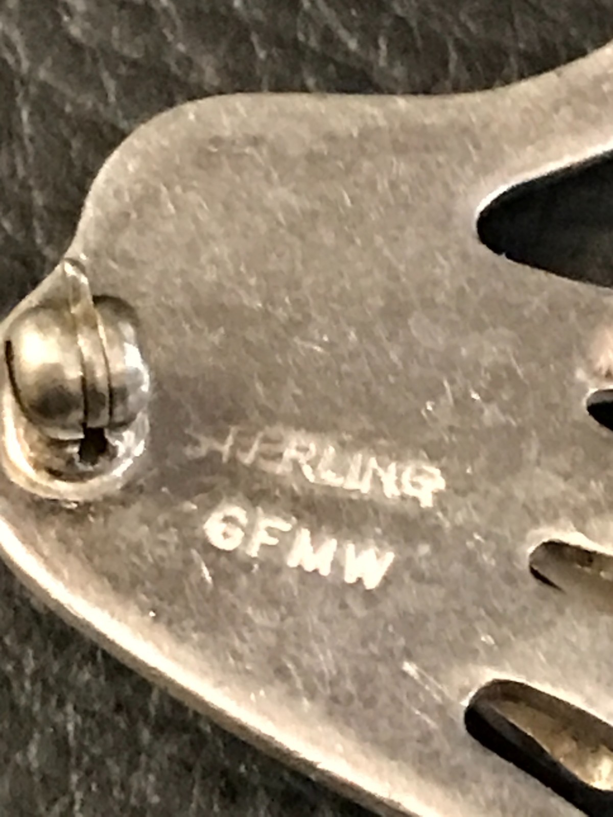 Vtg Sterling Silver GREAT FALLS METAL WORKS I Love You Hand Sign Language Pin