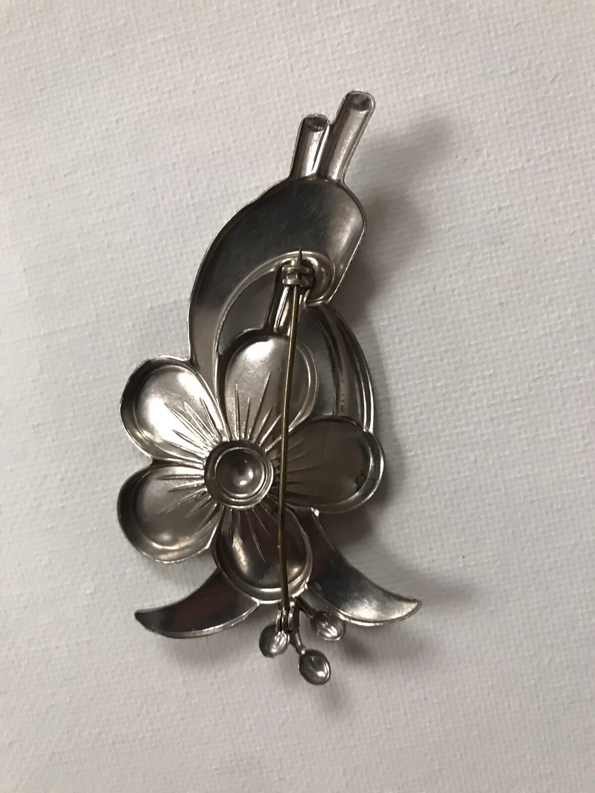 Vintage Silver Plated Brooch Pin Womens Accessories Jewelry 3”