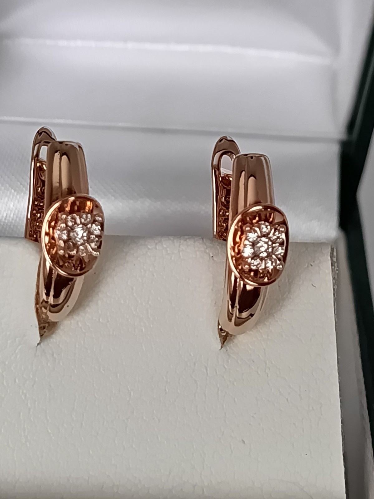 Vintage 1990-s 14 Ct Rolled Gold Zircons Earrings-Hallmarked 585 RG