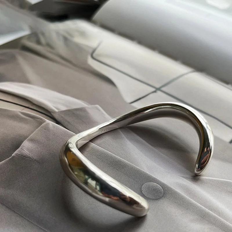Elegant 925 Sterling Silver Bracelet Retro Vintage Open Bow Bracelet for Women