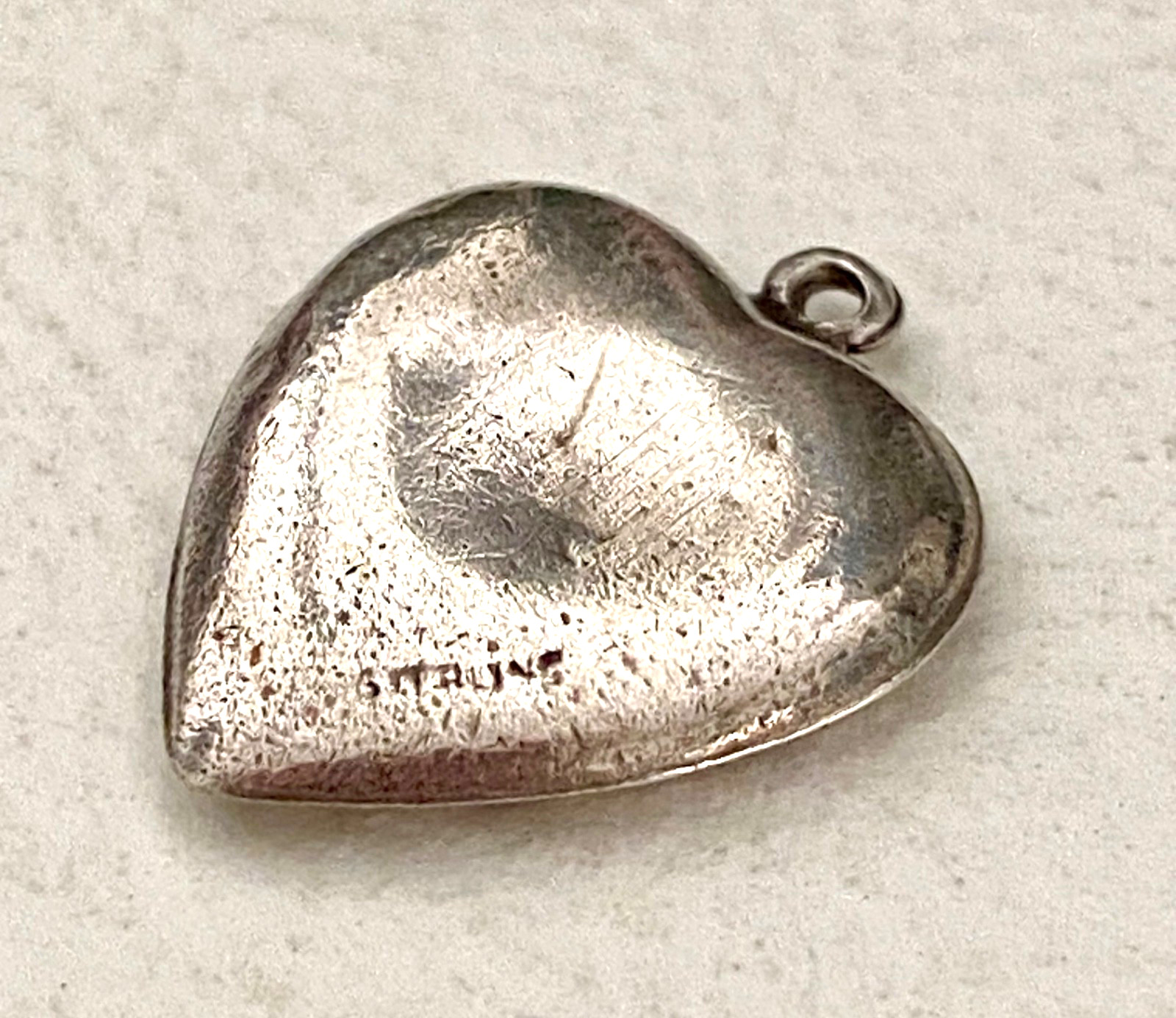 Antique Sterling Silver Puffy Heart Charm My Heart For Keeps