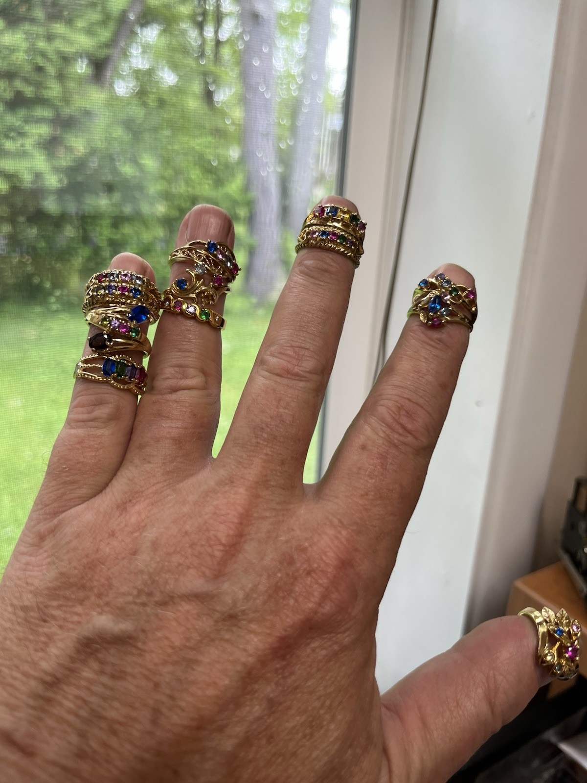 Birthstone Mothers Sample Ring Gold Tone – Lot of 24 – Sold As Is