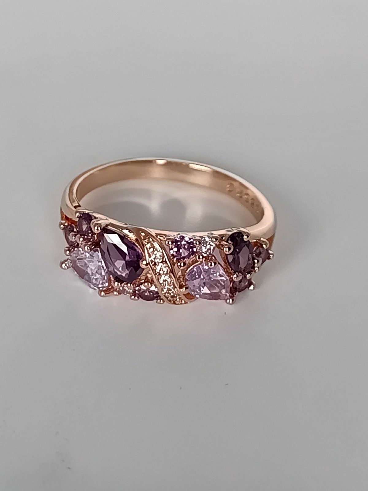 Vintage 1990-s 14 Ct Rolled Gold Amethyst Ring Size UK R US 8.5 – Hallmarked!