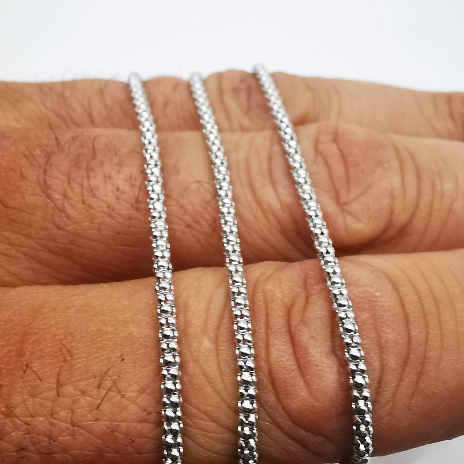 Vintage 925 Sterling Silver Chain Necklace Signed 3.44g 50.5cm (20in) 0.2cm