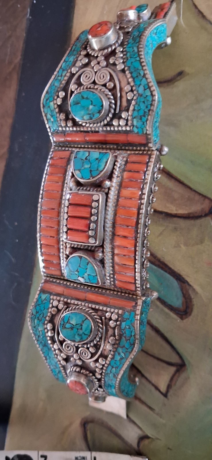 Tibetan Turquoise cuff bracelet