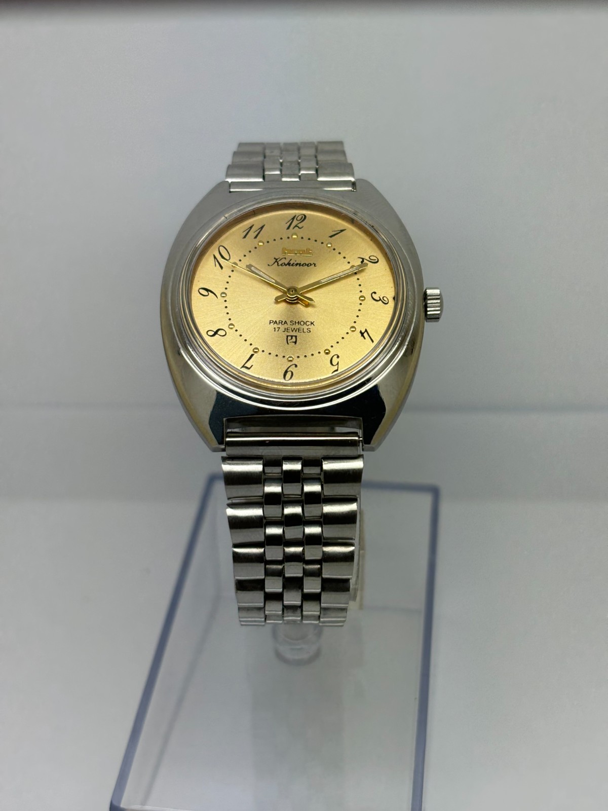 Vintage HMT Kohinoor Gold Dial Mechanical hand Winding Transparent Back Case