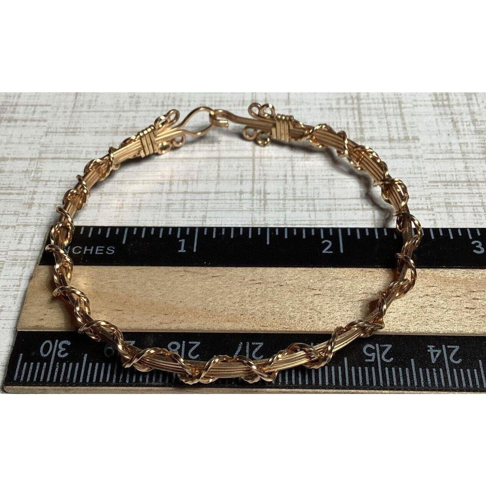 Vintage 10k Womens Gold Plated Twined Bracelet 6.1G- Very Good Condition!