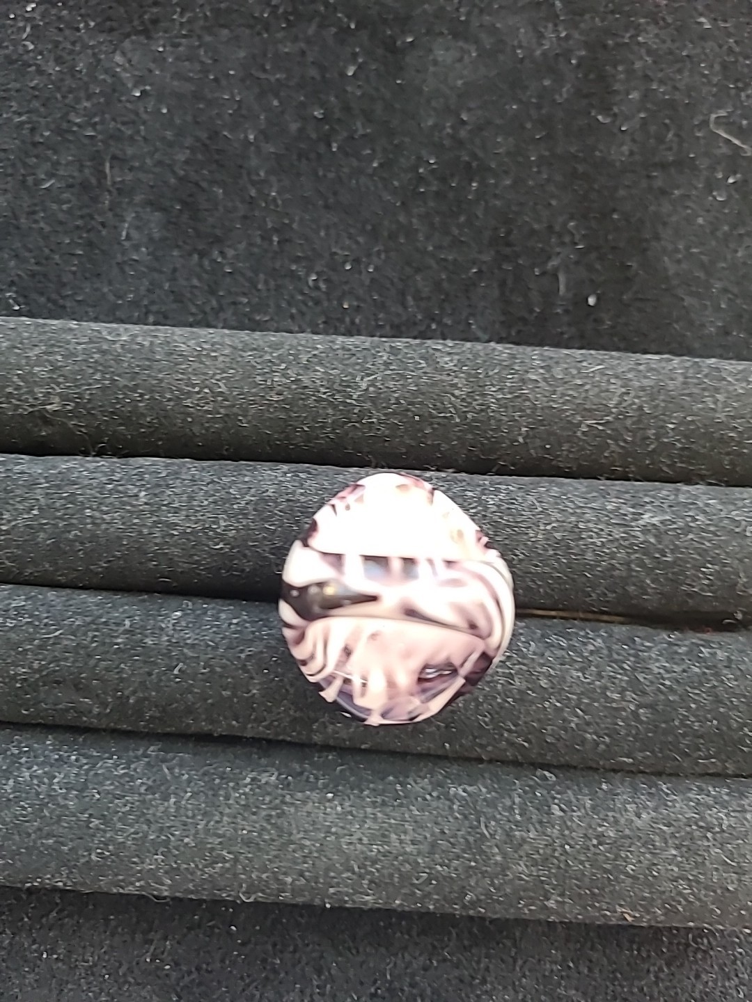 Zebra Print Acrylic Ring Chunky Dome Cocktail Statement Resin Plastic Size 7