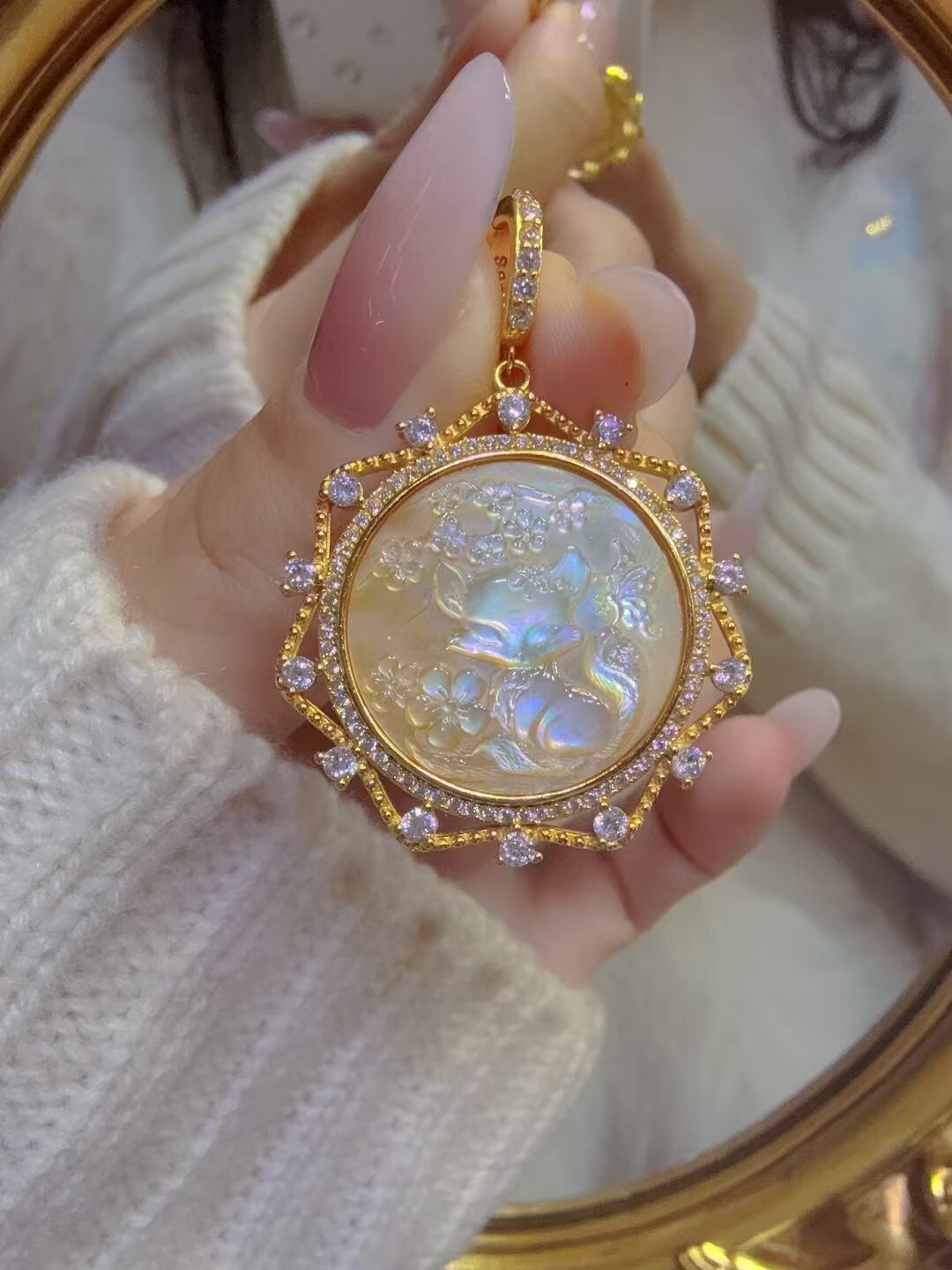 Antique style Cameo Pendant 925 Silver plated Vintage Necklace Estate Jewelry285