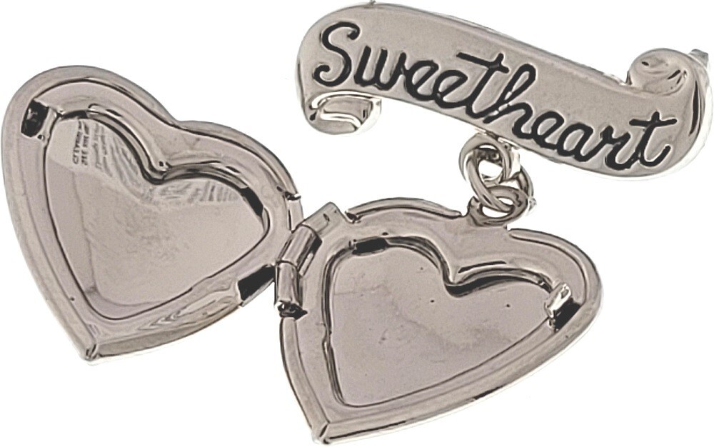 VINTAGE Silver Plated American Eagle US ARMY Sweetheart Locket Brooch 1 1/4″