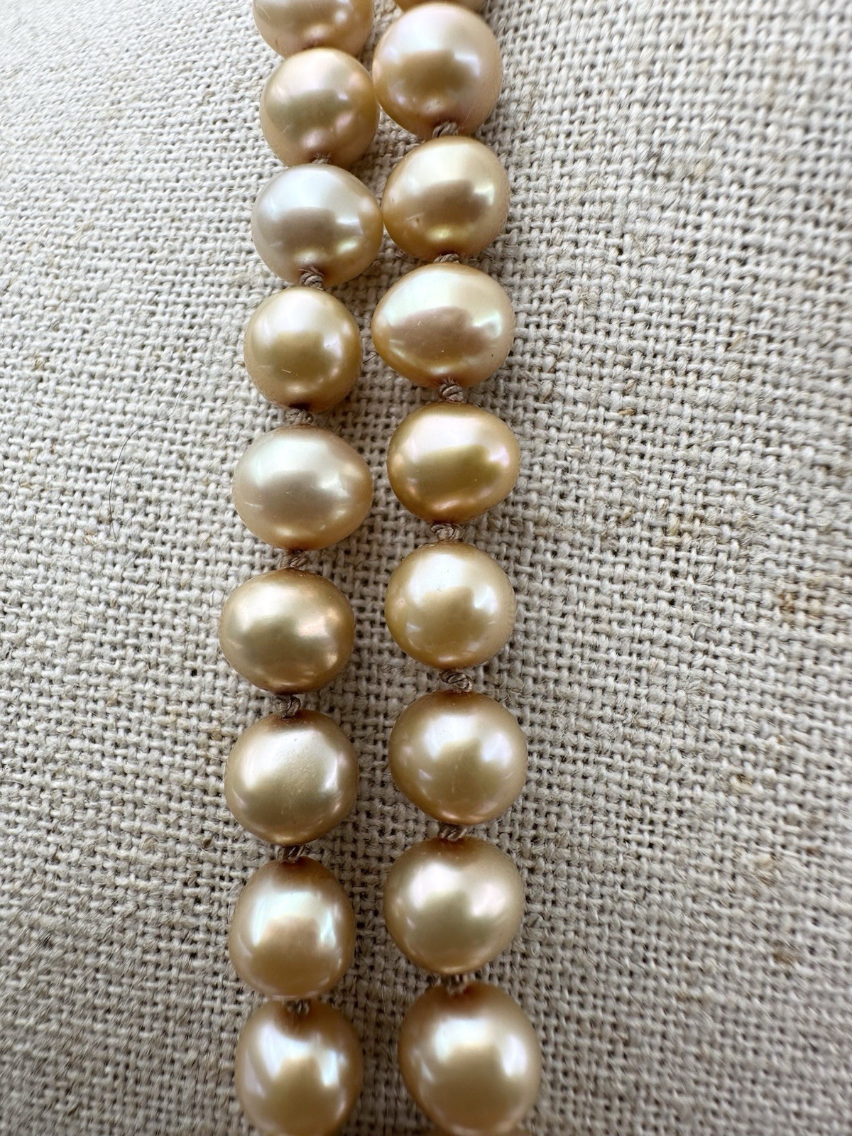 Vintage Freshwater Pearl With Large Imitation Pearl Necklace 48” Sterling Clasp