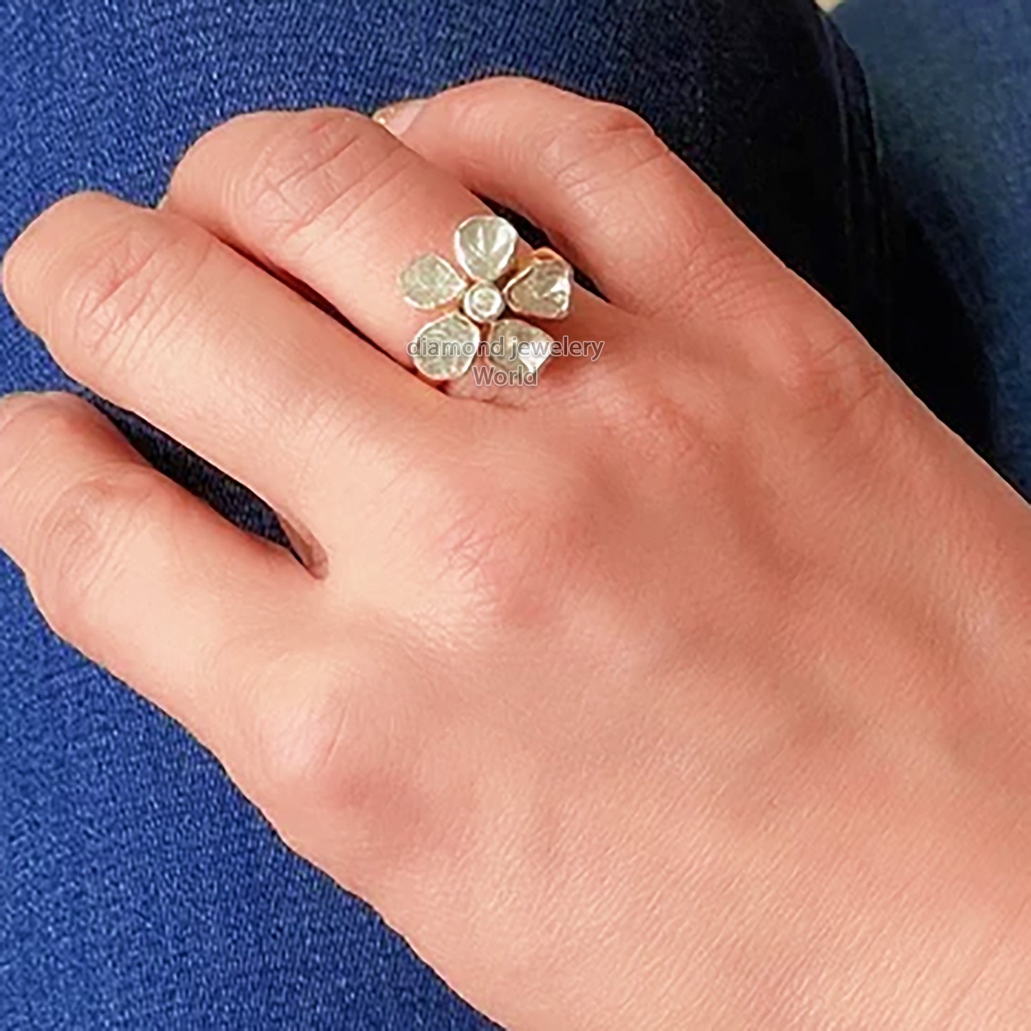 Amazing 0.66ctw Genuine Old Mine Antique Cut Diamond Silver Vintage Ring Jewelry