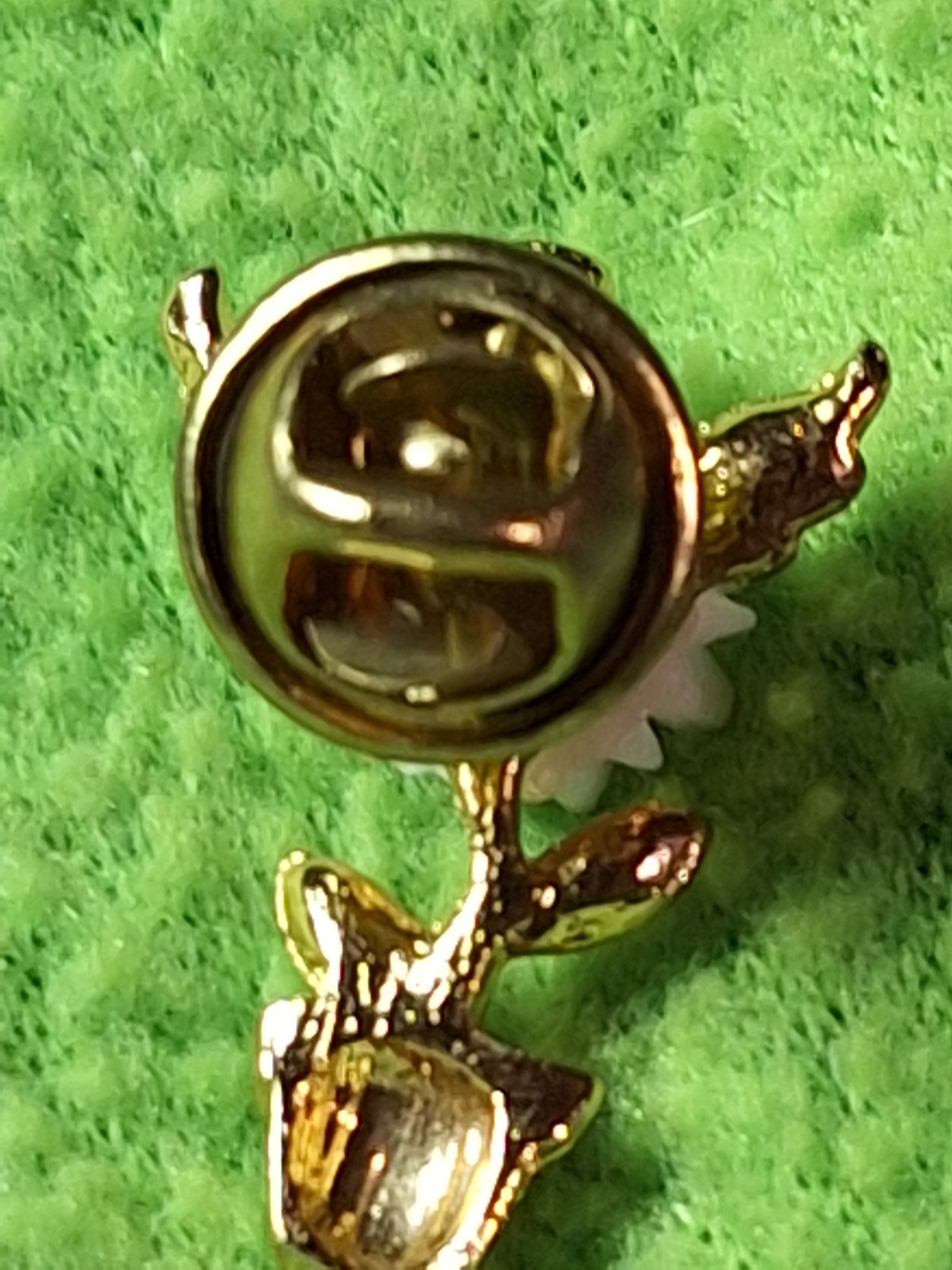 Vtg. Signed Sunflower Plant/Pot Pin~Enamel~Goldtone~Rare~1″~ #1866