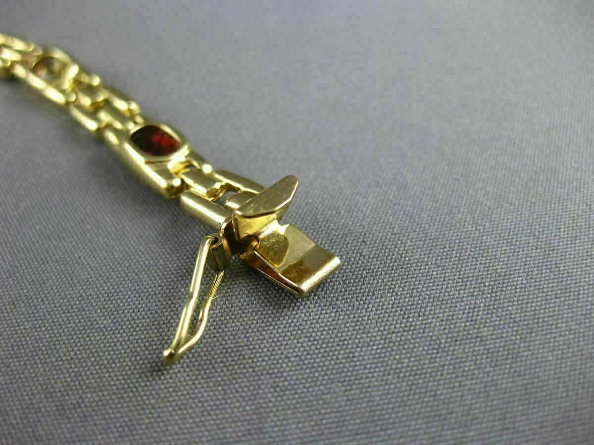 ESTATE WIDE 5.0CT AAA OVAL MULTI GEM 14K YELLOW GOLD SQUARE LINK BRACELET #22711
