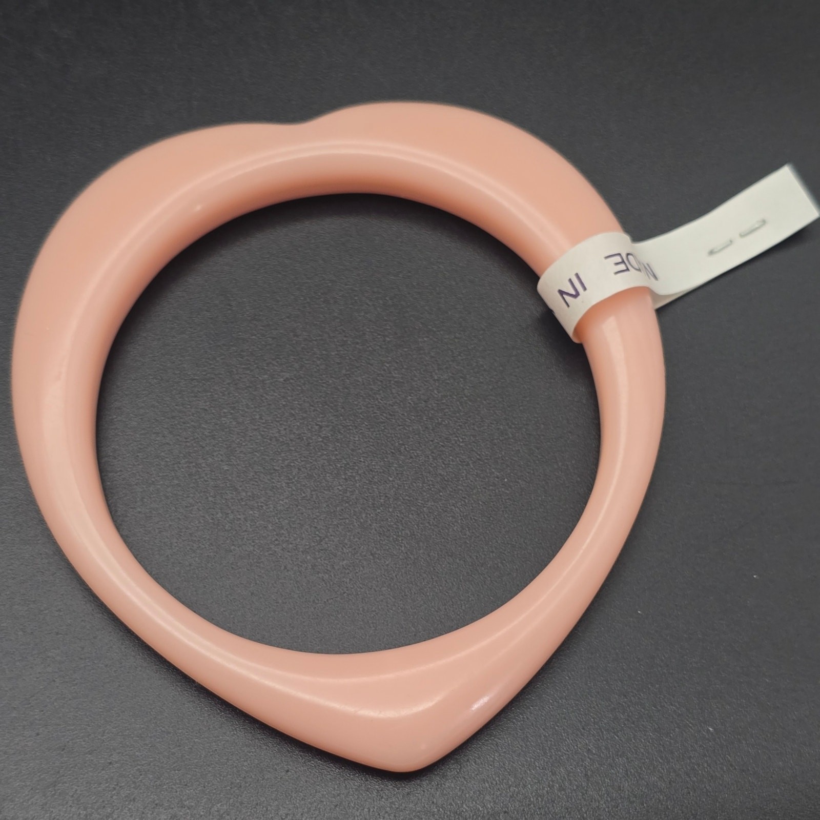 Pink Acrylic Heart Bangle Bracelet Vintage NOS Made in Japan