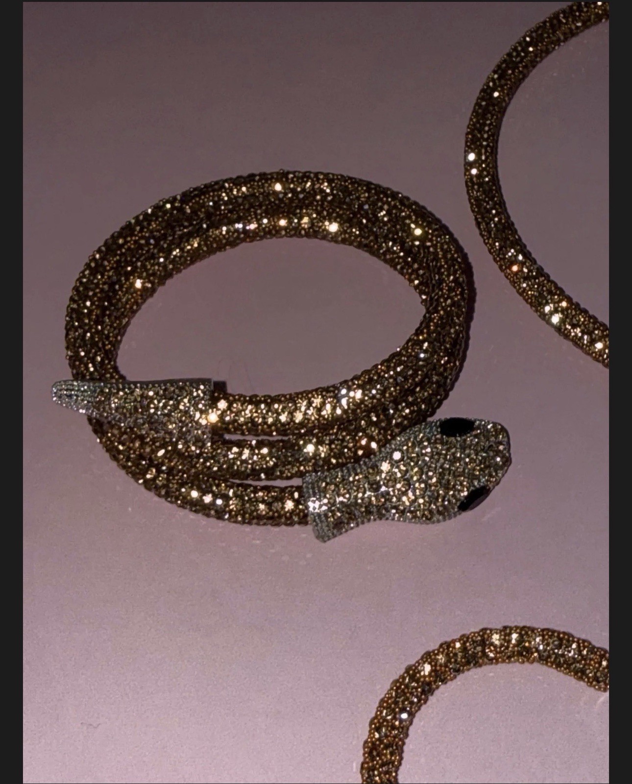 VTG Sparkling Snake Jewelry set including necklace, wrap bracelet & hoop earring