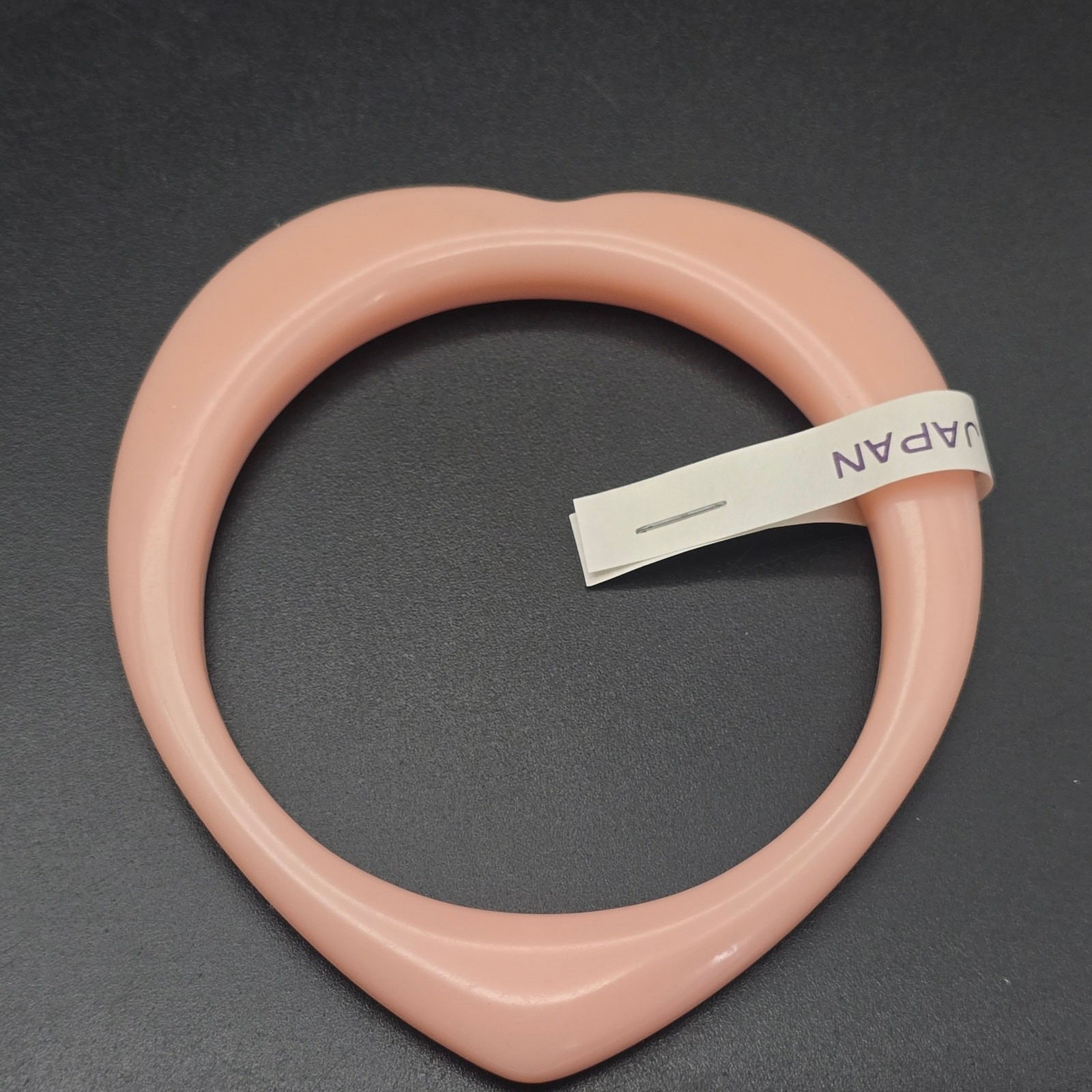 Pink Acrylic Heart Bangle Bracelet Vintage NOS Made in Japan