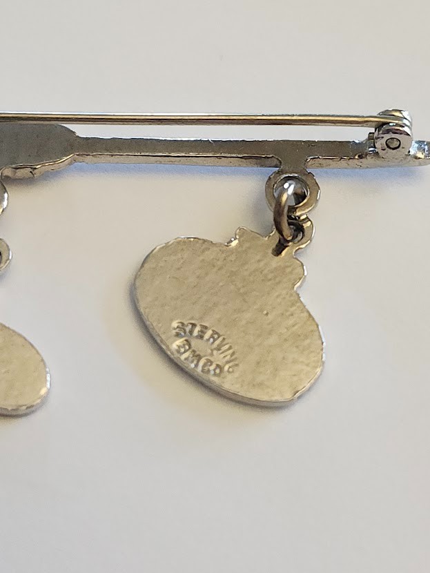 Vintage Sterling Silver BMCo Canadian Curling Brooch Pin Enamel 925 – 5.4g