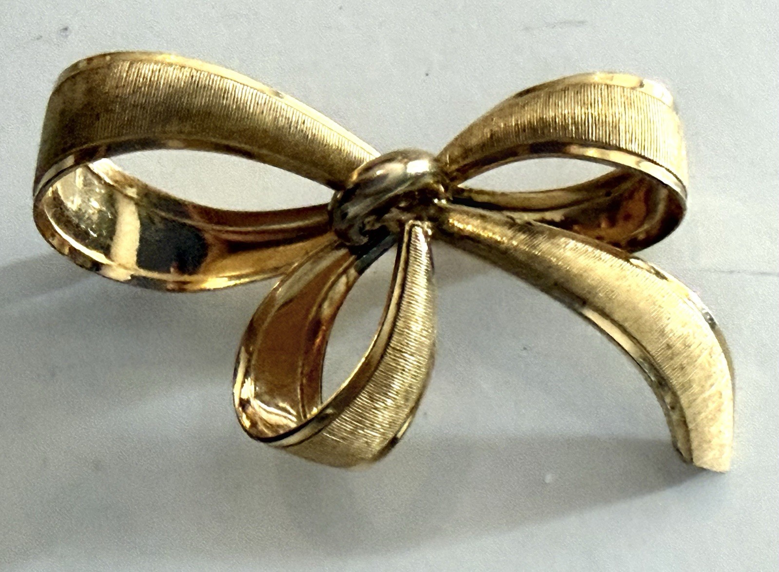 Vintage Germany Rolled Gold Bow Ribbon Brooch