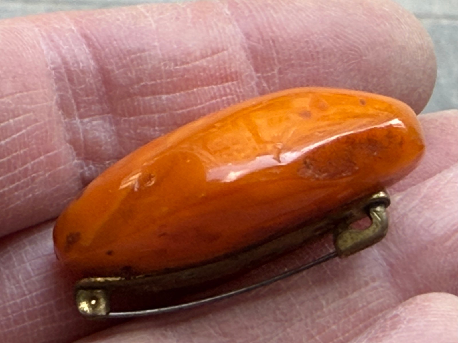 NATURAL OLD ANTIQUE YELLOW BUTTERSCOTCH BALTIC AMBER BROOCH 11,4 gr