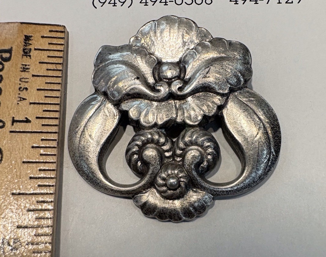 George Jensen Sterling Silver Brooch 2” width 1 5/8” Tall