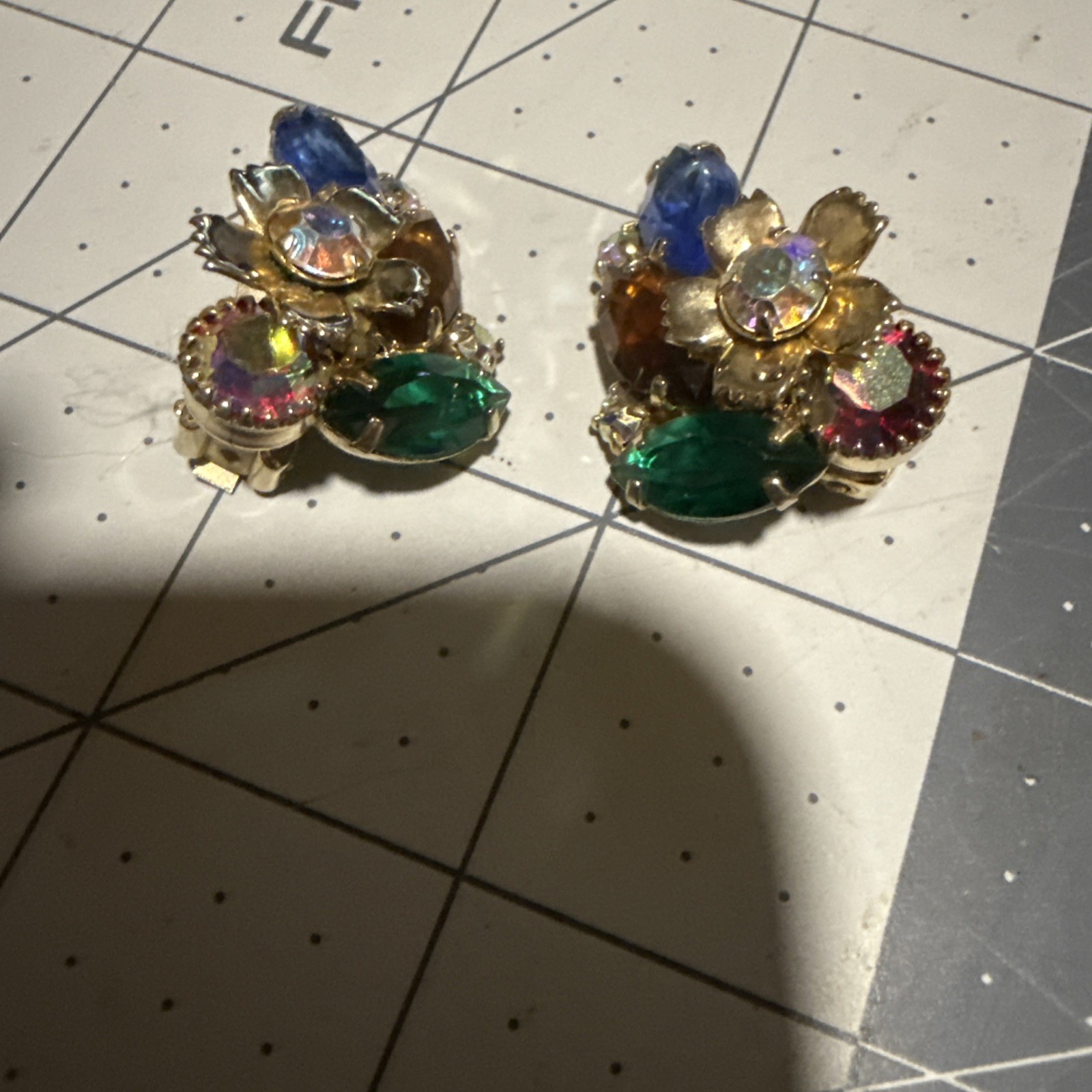 Vintage Costume Jewelry Lot Trifari Kramer Coro Rhinestone Clip On Earrings