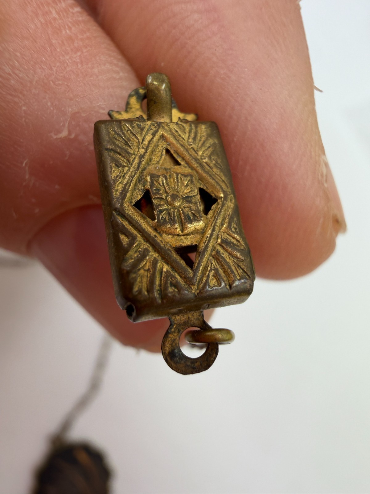 Vintage Necklace Damascene Japan KZ Scenic y-Drop Pendant