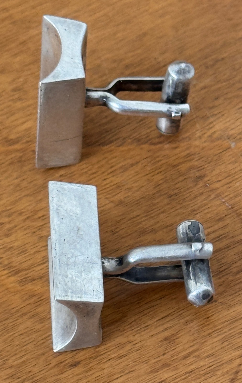 Antonio Pineda Taxco Mexican Modernist Sterling Silver 925 cufflinks Vtg Rare