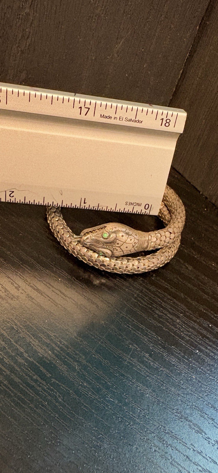whiting & davis bracelet snake serpent sterling wrap mesh adjusts nice patina