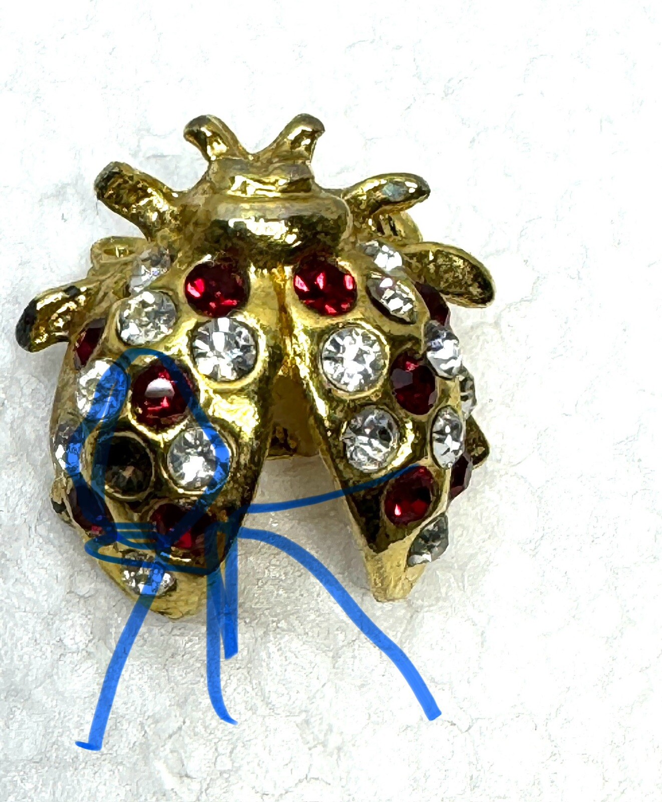 Ladybug Pin Lot Of 6 Rhinestones See Pictures Some Wear Missing Stones