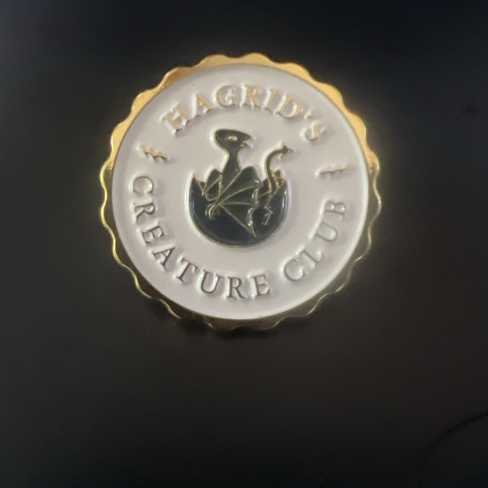 Hagrid’s Creature Club Enamel Pin Dragon Egg Design Metallic Gold Blue