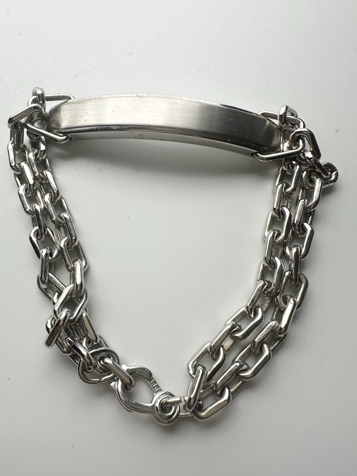 Vintage Engravable ID Bracelet SPEIDEL USA Silver Tone Link Bracelet 8”