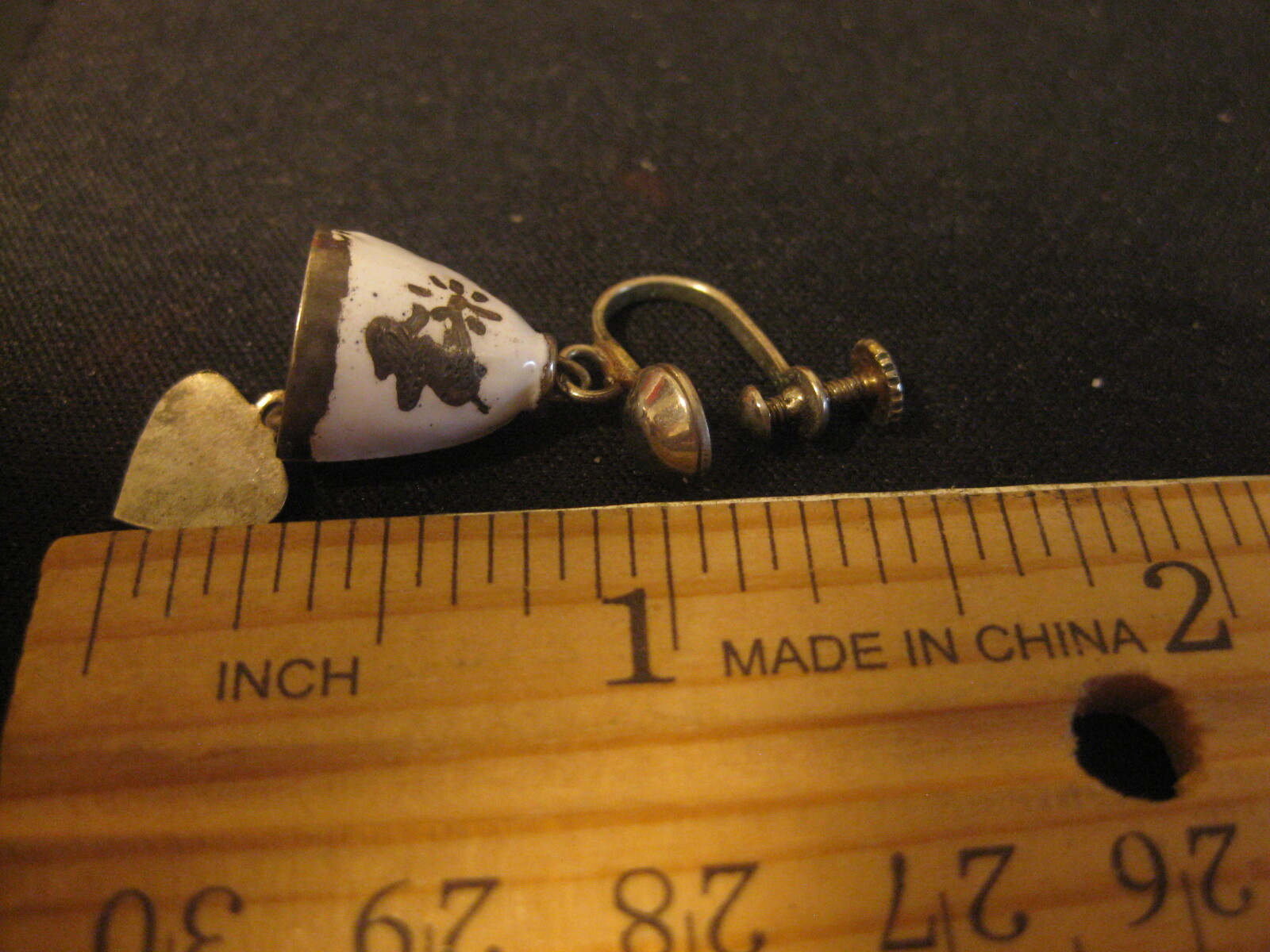 Sterling Silver Bell Shaped Enameled Screw Back Earrings