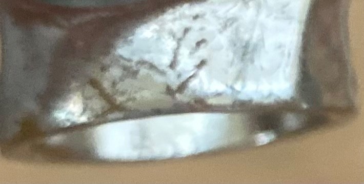 Vintage Silver Chunky Dome Ring Hammered Liquid Metal Futuristic Unisex Jewelry