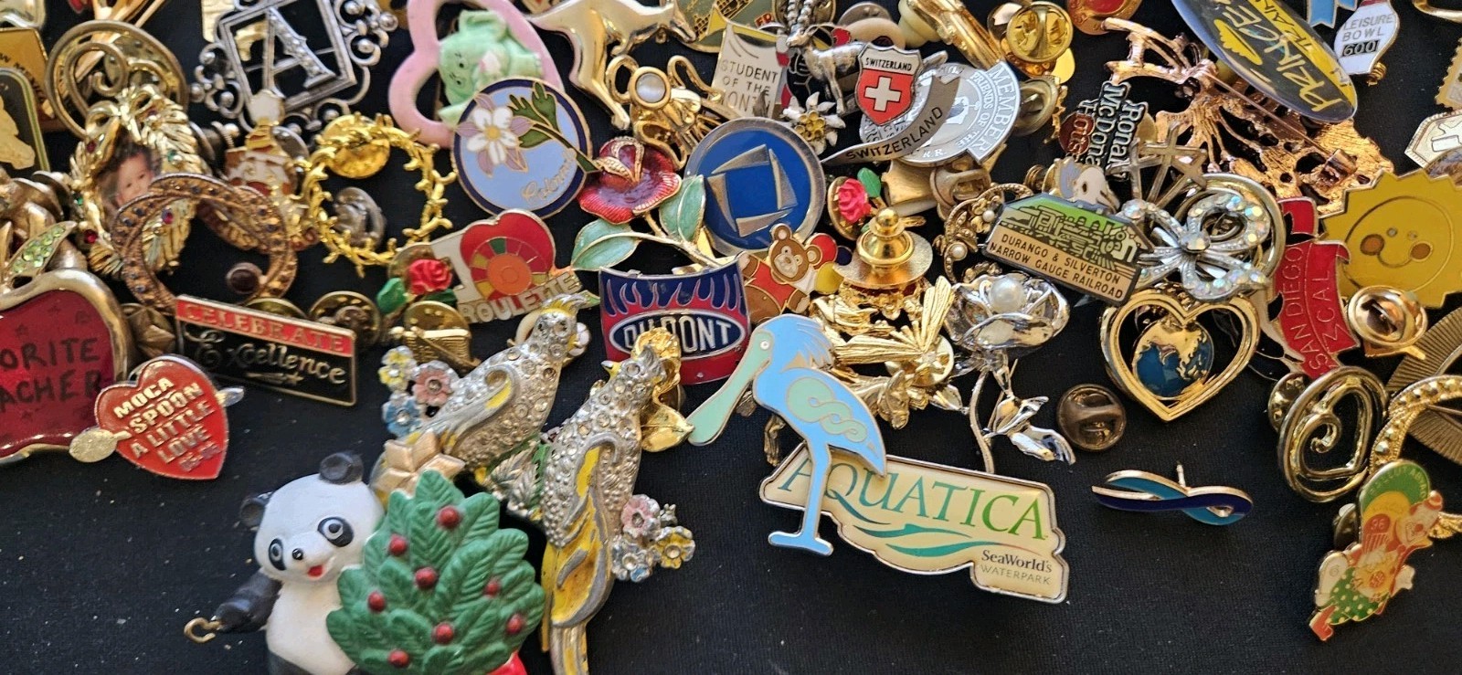Lot Of Enamel Pins And Brooches, Including Balloon fiesta Pins