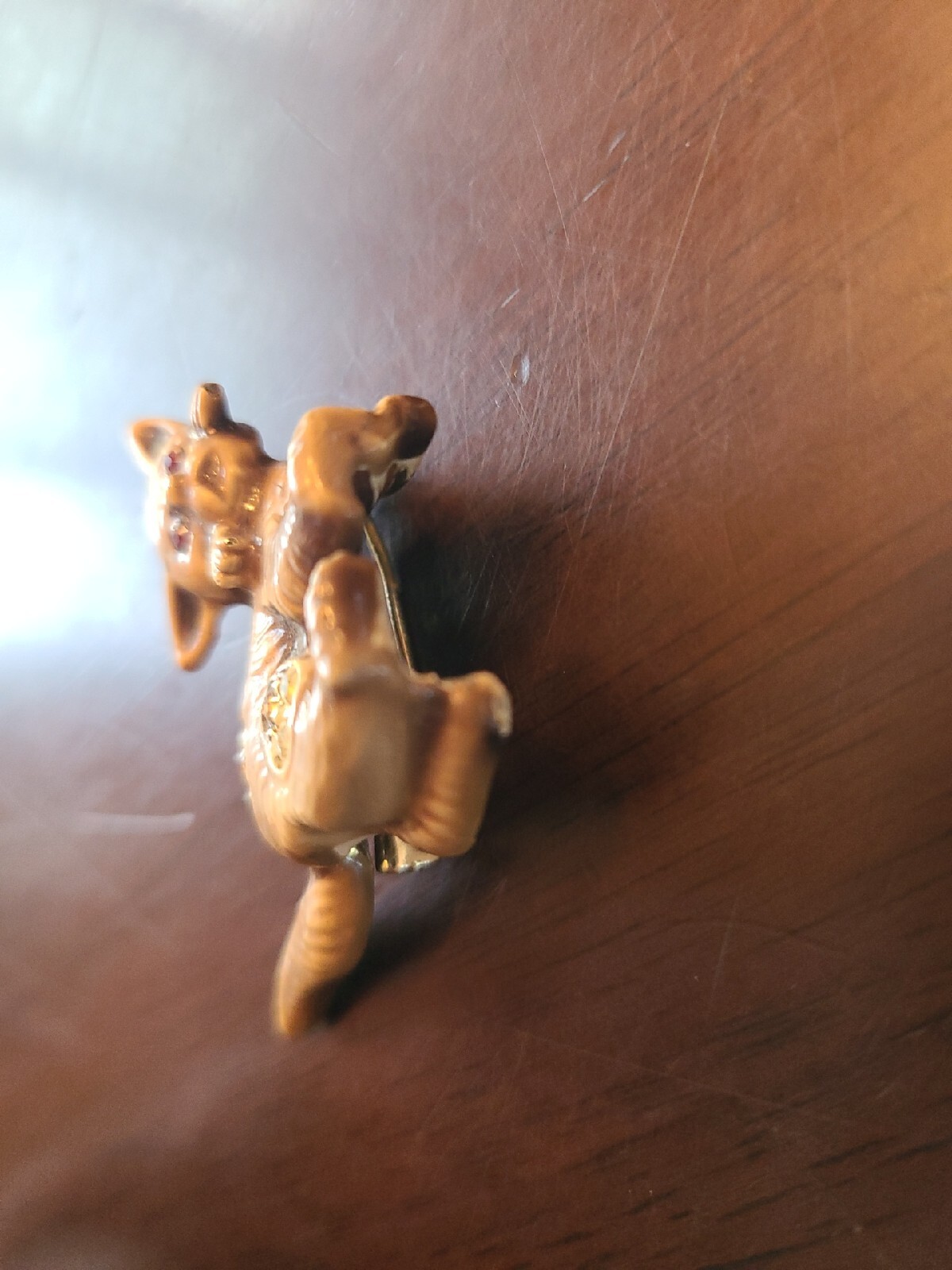 Vintage Brown Tone Rhinestone Pin Brooch, See Pictures, A Little Creepy, LOL